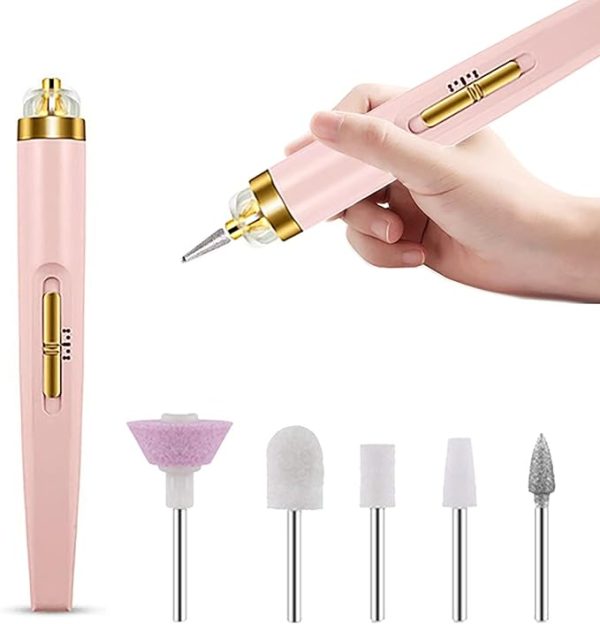 5 In 1 Professional Manicure Nail | Salon Nail Finishing Touch | Nail Grinding, Burnishing Machine | Full Manicure And Pedicure Tool – Random Color