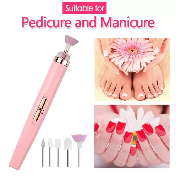 5 In 1 Professional Manicure Nail | Salon Nail Finishing Touch | Nail Grinding, Burnishing Machine | Full Manicure And Pedicure Tool – Random Color