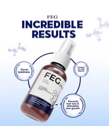 Feg Plus Hair & Beard Growth Serum Spray 50ml | 22% Seaweed Extract, Rosemary, Redensyl, Anagain & 5% Minoxidil | Anti Hair Loss, Regrowth Treatment