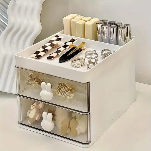 Rabbit Handle Clear Desk Organizer- Perfect For Pen ,makeup And Jewellery Etc (random Color)
