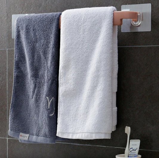 (1 Pcs )plastic Towel Hanger Stick Standing Suction Towel Rack Wall Mounted Cover Bathroom Storage Shelf (random Color)