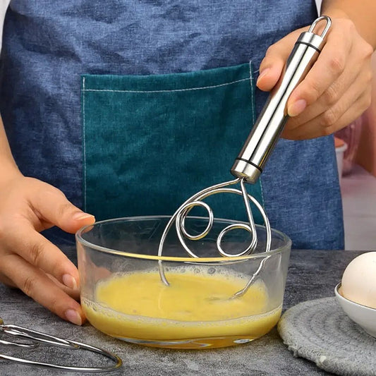 Manual Non Stick Steel Flour Cream Mixer Beater | Dough Whisk Mixer, Kitchen Baking Blender Tool 